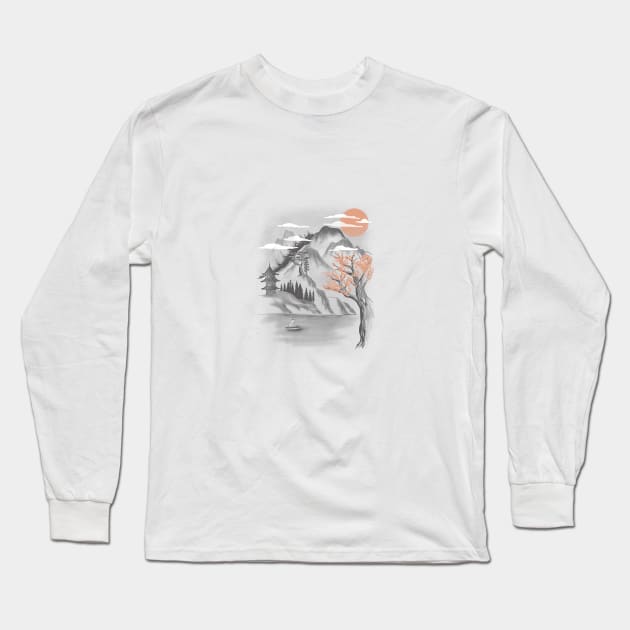 behind the mountain Long Sleeve T-Shirt by rururara